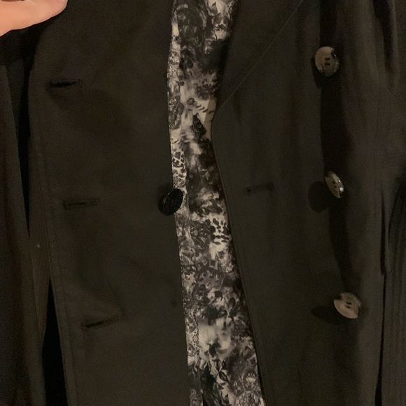 Ladies Guess size Large black trench coat - Picture 5 of 12